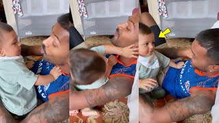 Hardik Pandya Playing With His Son Agastya Pandya After He got Free Time From IPL