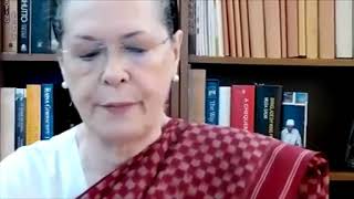 Congress President Smt. Sonia Gandhi at the Congress Parliamentary Party Meeting