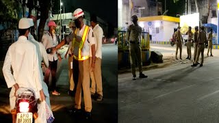 Night Curfew Mein Police Ki Checking Hai Jaari | Santosh Nagar Police Ki Vehicle Checking |