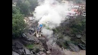 Watch: Cloudburst hits Devprayag, damages buildings and shops, no loss of life reported