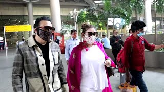 Dancing legend Govinda Spotted With Wife Sunita At Mumbai Airport