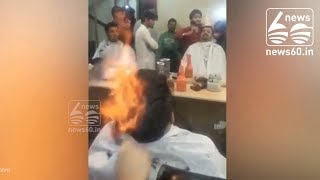Fire haircuts are an actual thing at this Indian salon and spa