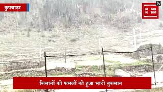 कुपवाड़ा के माछिल में बारिश के साथ जमकर गिए ओले, फसलों और फलों को नुकसान