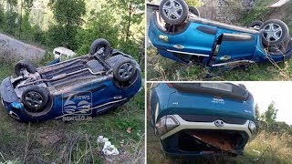 Tata Nexon topples into a 20 foot ditch; Owner escapes without injury
