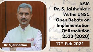 EAM Dr. S. Jaishankar at the UNSC Open Debate on Implementation of Resolution 2532 (2020)