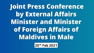 Joint Press Conference by External Affairs Minister and Minister of Foreign Affairs of Maldives in M