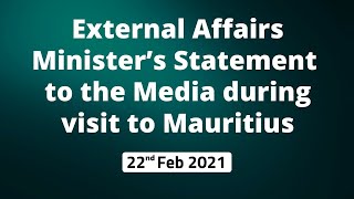External Affairs Minister’s Statement to the Media during visit to Mauritius