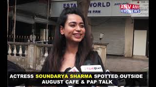 ACTRESS SOUNDARYA SHARMA SPOTTED OUTSIDE AUGUST CAFÉ & PAP TALK
