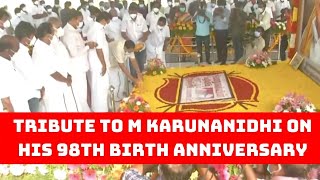 MK Stalin Pays Floral Tribute To M Karunanidhi On His 98th Birth Anniversary | Catch News