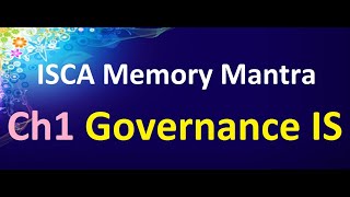 Ch1 ISCA Governance and Management  Memory Mantra || Abhinav Jha CA CS ||  DT AND IDT Videos ||