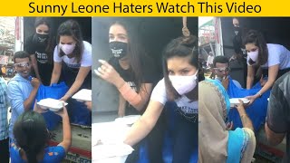 Sunny Leone distribute food For poor kids and needy People in Mumbai | Haters Watch This Video