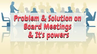 Problem & Solution on Board meetings & It's powers by CA Amit Popli sir
