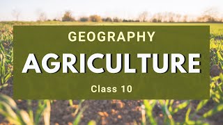 Agriculture | Class 10 Geography