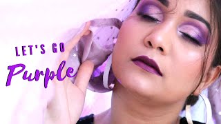 Purple Monochromatic Makeup | Purple Makeup Using Affordable Products Step By Step | Nidhi Katiyar