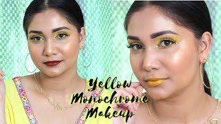 Yellow Monochromatic Makeup Look | Yellow Eyeshadow | Nidhi Katiyar