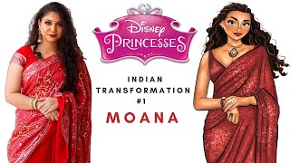 Transformed Into Disney Princess Moana | Indian/Desi Version | Wedding Guest Makeup | Nidhi Katiyar