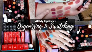 Lipstick declutter | Lipstick Collection Swatches and Organization | Nidhi Katiyar