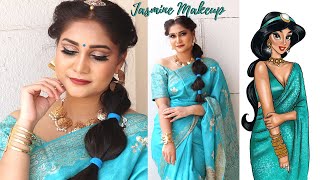 Princess Jasmine Makeup & Hair Indian Transformation using affordable makeup | Nidhi Katiyar