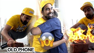 Destroying dad’s old phone - Gifting Iphone11 from Youtube money