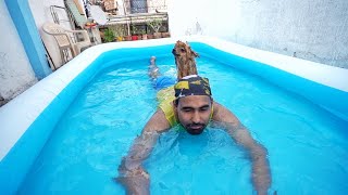 Teaching My Puppy How To Swim ???? - *EPIC REACTION*