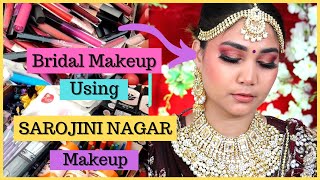Trying Makeup from SAROJINI NAGAR to create Bridal Look | Can I do It ? | Nidhi Katiyar