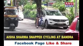 AISHA SHARMA SNAPPED CYCLING AT BANDRA