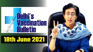 Delhi's Vaccination Bulletin 40- 18th June 2021 - By AAP Leader Atishi #VaccinationInDelhi