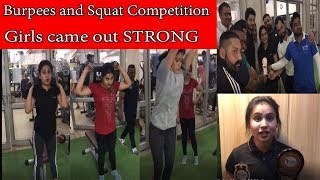 Burpees and Squat competition between girls at Neo Fitness Gym, jalandhar