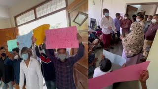 Students Ne Kiya Protest | 5th Semester Exam Pass Karne Ki Maang | Telangana University | SACH NEWS