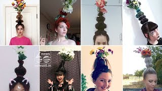New trend in flower vase hair style