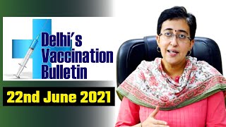 Delhi's Vaccination Bulletin 44 - 22nd June 2021 - By AAP Leader Atishi #VaccinationInDelhi
