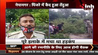 Madhya Pradesh News || पिंजरे में कैद हुआ तेंदुआ, कुछ दिनों से इलाके में घूम रहा था