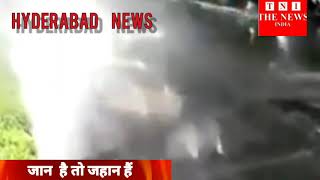 Hyderabad accident news #Auto and car accident  cctv footage