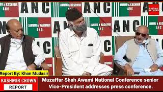Muzaffar Shah Awami National Conference senior Vice-President addresses press conference.