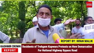 Residents of Trehgam Kupwara Protests on New Demarcation For National Highway Bypass Road