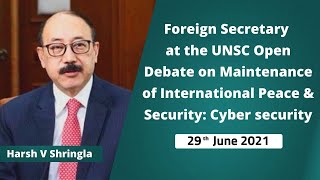 FS at the UNSC Open Debate on Maintenance of International Peace & Security: Cyber security