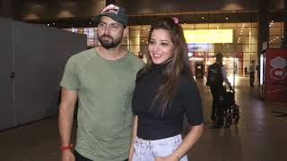 Monalisa With Husband Spotted At Airport Arrival