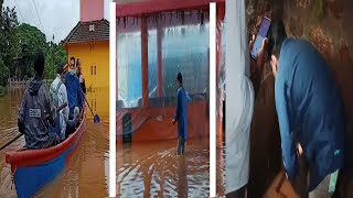 #WATCH | Minister Govind Gaude seen helping people affected by the floods in Priol