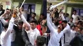 #barat में तलवार लहराइ 8 members arrest , vital video with #swords