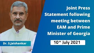 Joint Press Statement following meeting between EAM and Prime Minister of Georgia