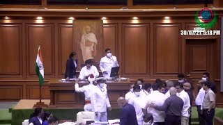 High Voltage Drama. Opposition storm the well of the assembly!