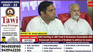Joint meeting of J&K Hotel & Restaurant Association with Restaurant Association of Kashmir to