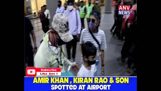 AMIR KHAN, KIRAN RAO & SON SPOTTED AT AIRPORT