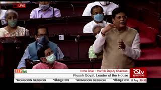 Leader of the House Piyush Goyal on disruptions caused by the Opposition in Rajya Sabha