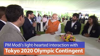 PM Modi's light-hearted interaction with Tokyo 2020 Olympic contingent | PMO
