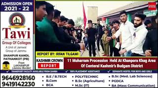 11 Muharram Procession  Held At Khanpora Khag Area Of Centeral Kashmir’s Budgam District