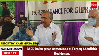 PAGD holds press conference at Farooq Abdullah's residence at Srinagar
