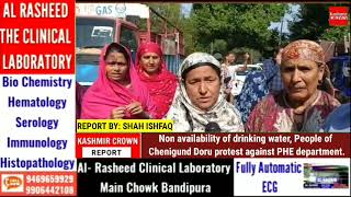 Non availability of drinking water, People of Chenigund Doru protest against PHE department.