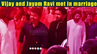 ????VIDEO: Thalapathy ???? Vijay and Jayam Ravi met at a marriage function!