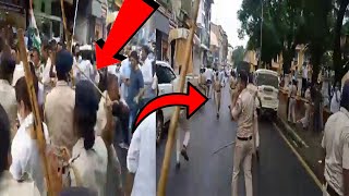 This is how it all started! Police lathi-charge visuals on Congress workers. WATCH